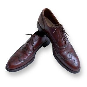 Allen Edmonds dark brown wing tip brogues oxfords dress shoes